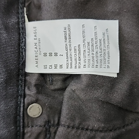 American Eagle AEO NE(X)T Level Stretch Black Super Hi-Rise  Shortie Shorts Sz 0 - Picture 7 of 16